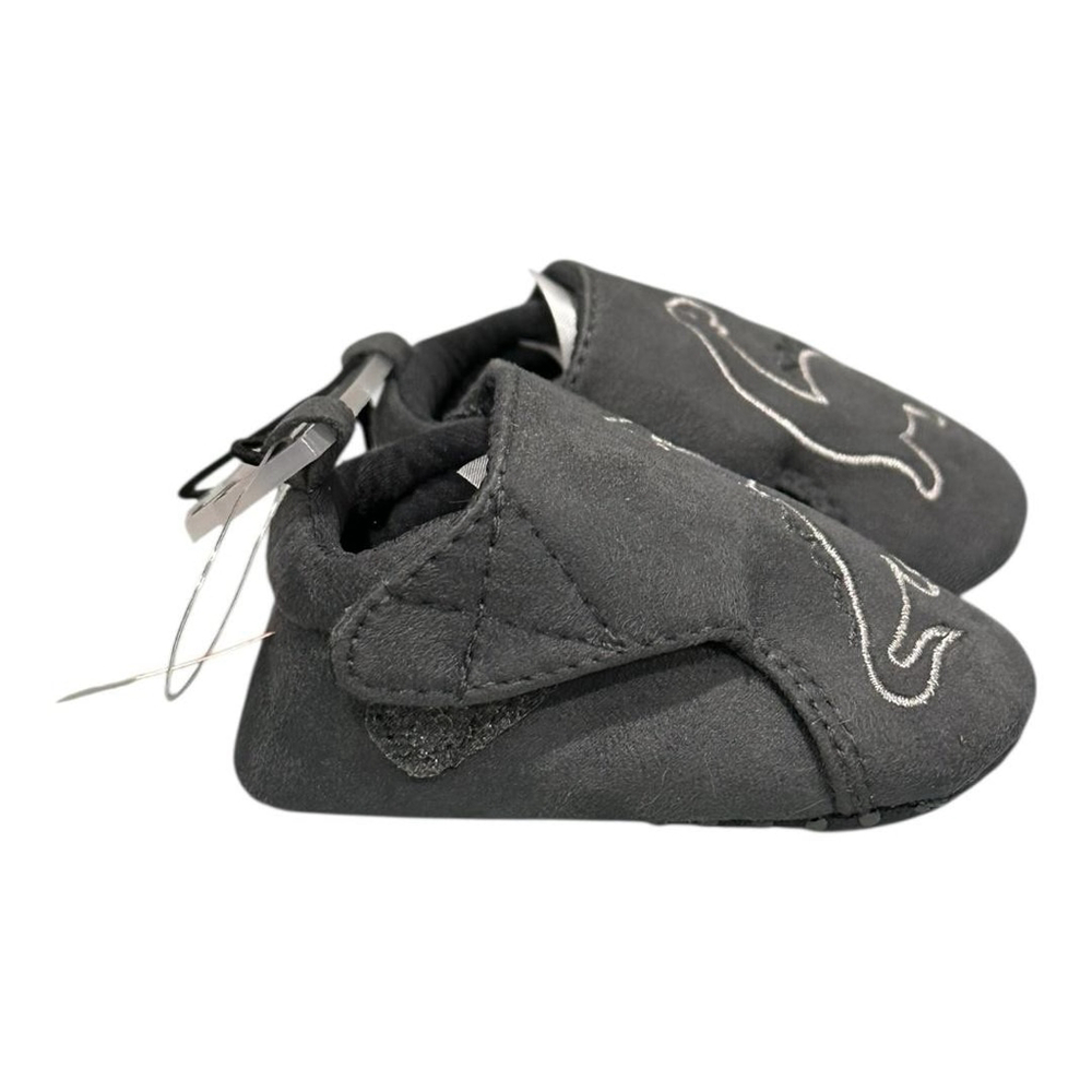 Joe Fresh Slippers Baby Boys Size 6-12 Months Gray Dinosaur Booties Soft Sole